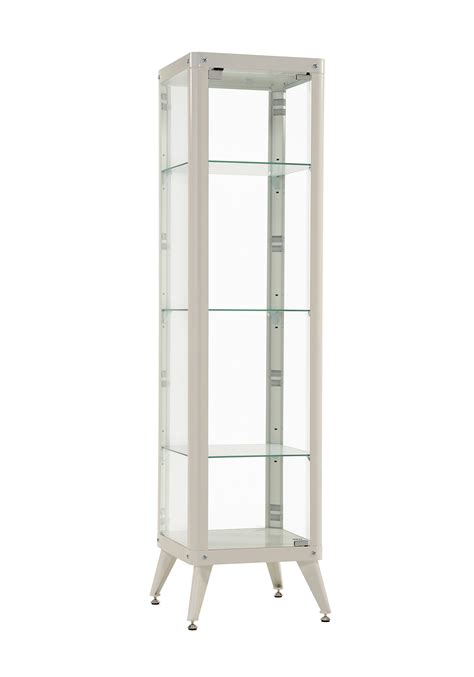 metal framed glass display cabinet